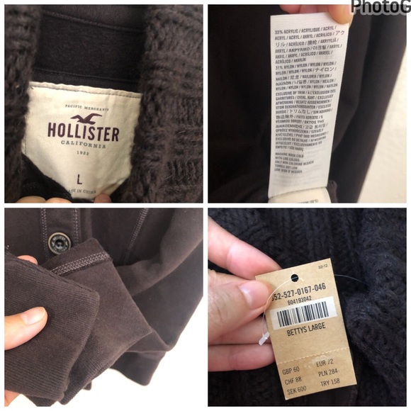 HOLLISTER Womens Large Bettys Brown Sweater Jacket Buttons NWT - Picture 16 of 16